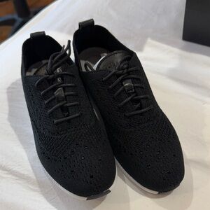 Cole Haan women Black Knit Lace-Up Sneakers